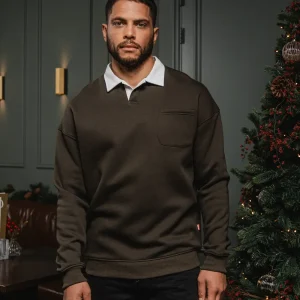 Army Collar Oversized Polo Sweater